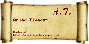 Árpád Tivadar névjegykártya