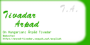 tivadar arpad business card